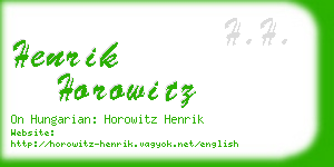 henrik horowitz business card